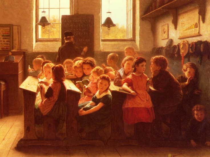 When-Teachers-Back-Is-Turned-Jacob-Taanmann-Oil-Painting